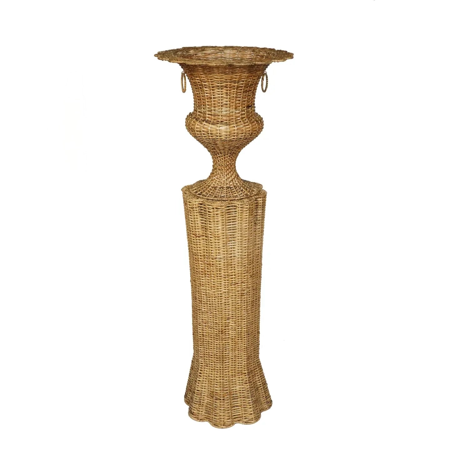 Natural Wicker Urn Pedestal