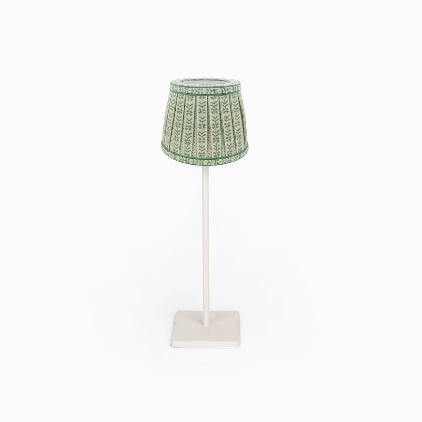 Green Floral Stripe Block Print Lampshade