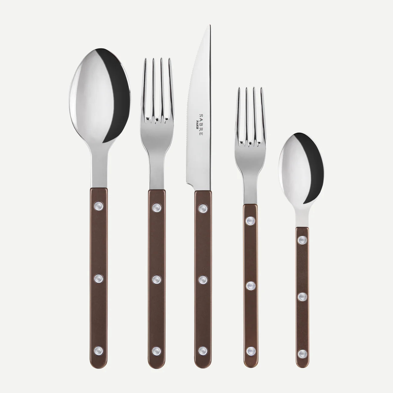 Brown Bistrot Pearly Flatware | 5 Piece Set