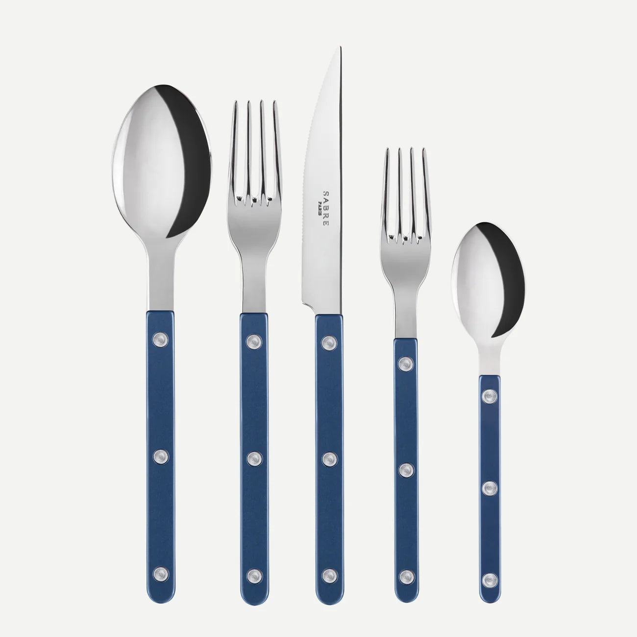 Steel Blue Bistrot Pearly Flatware | 5 Piece Set