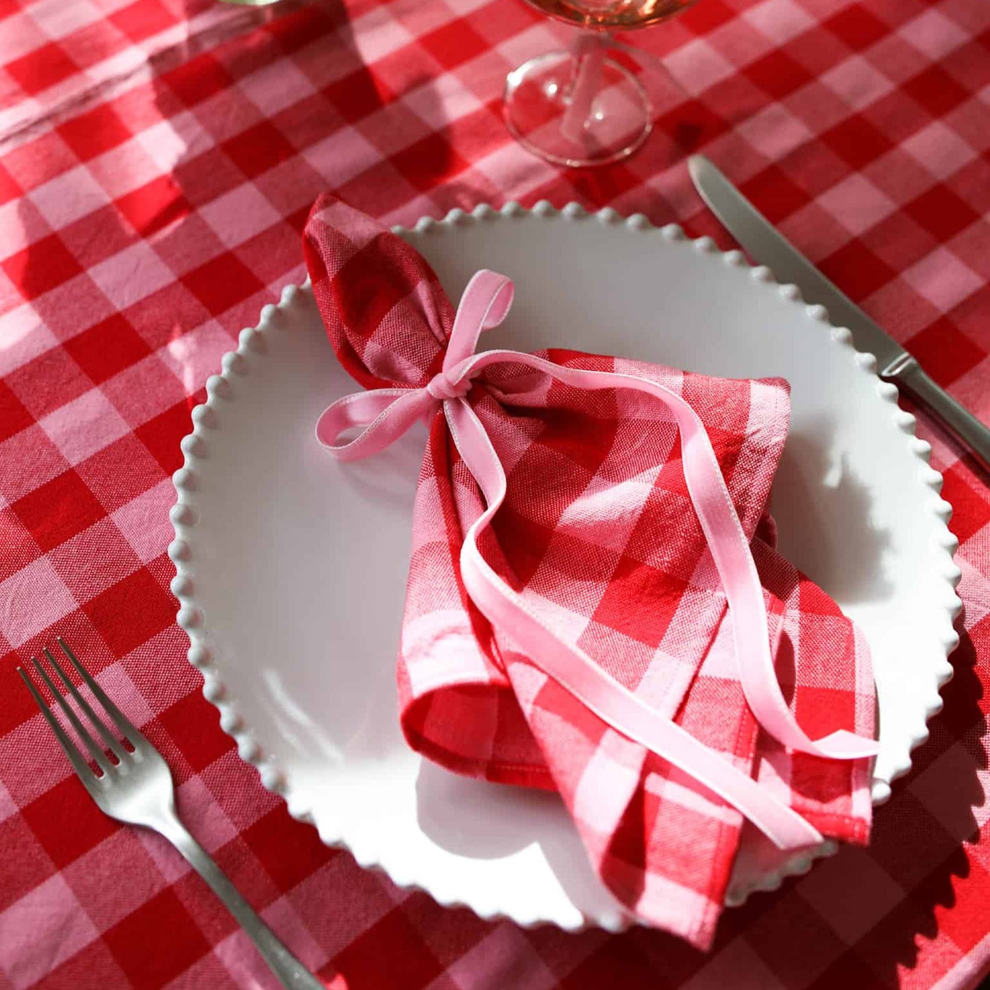Gingham Valentine Napkins | Set of 4