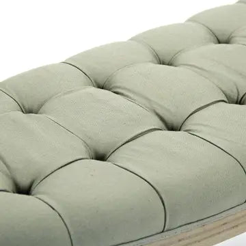 Louis Curve Bench in Sage Linen