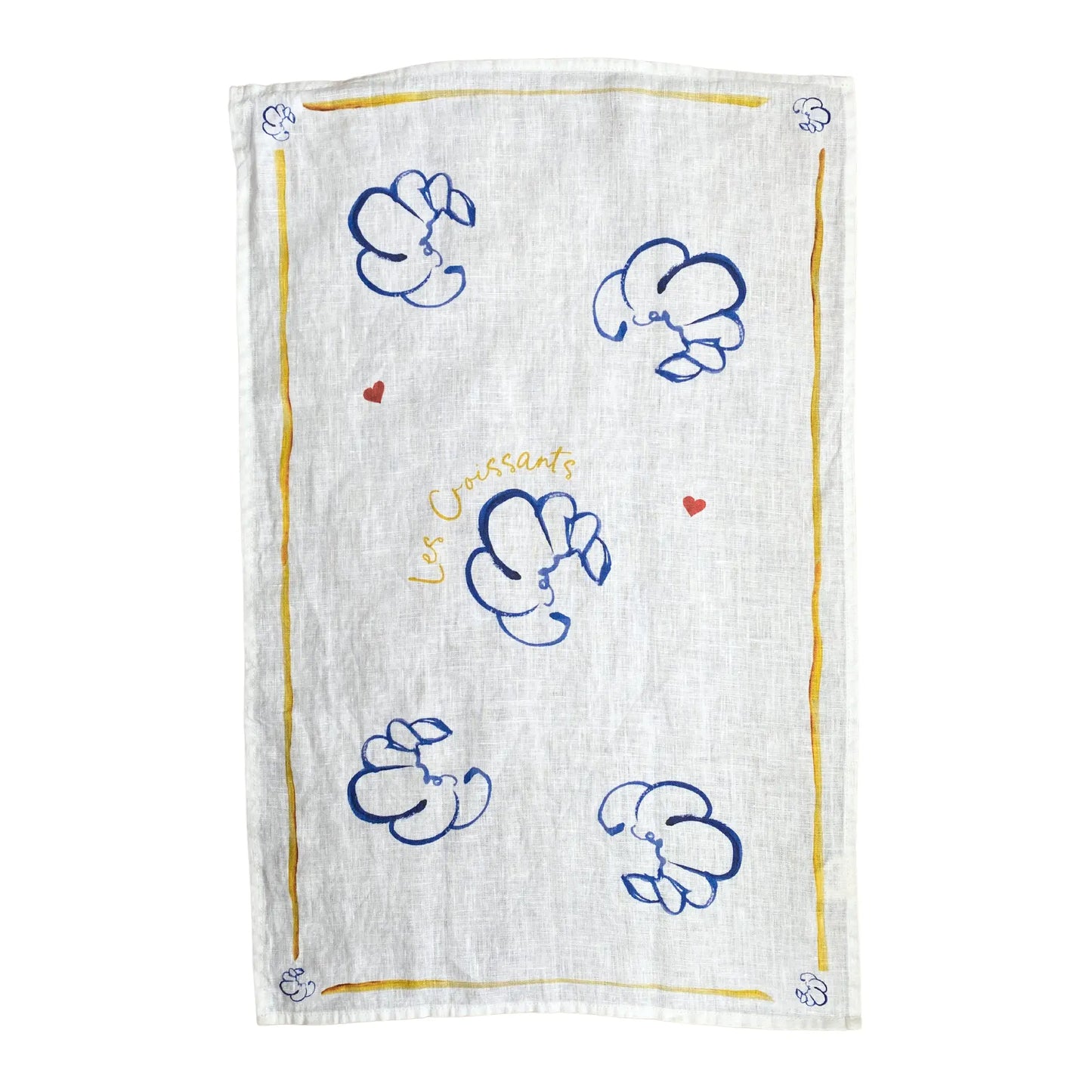 Les Croissants Linen Tea Towel