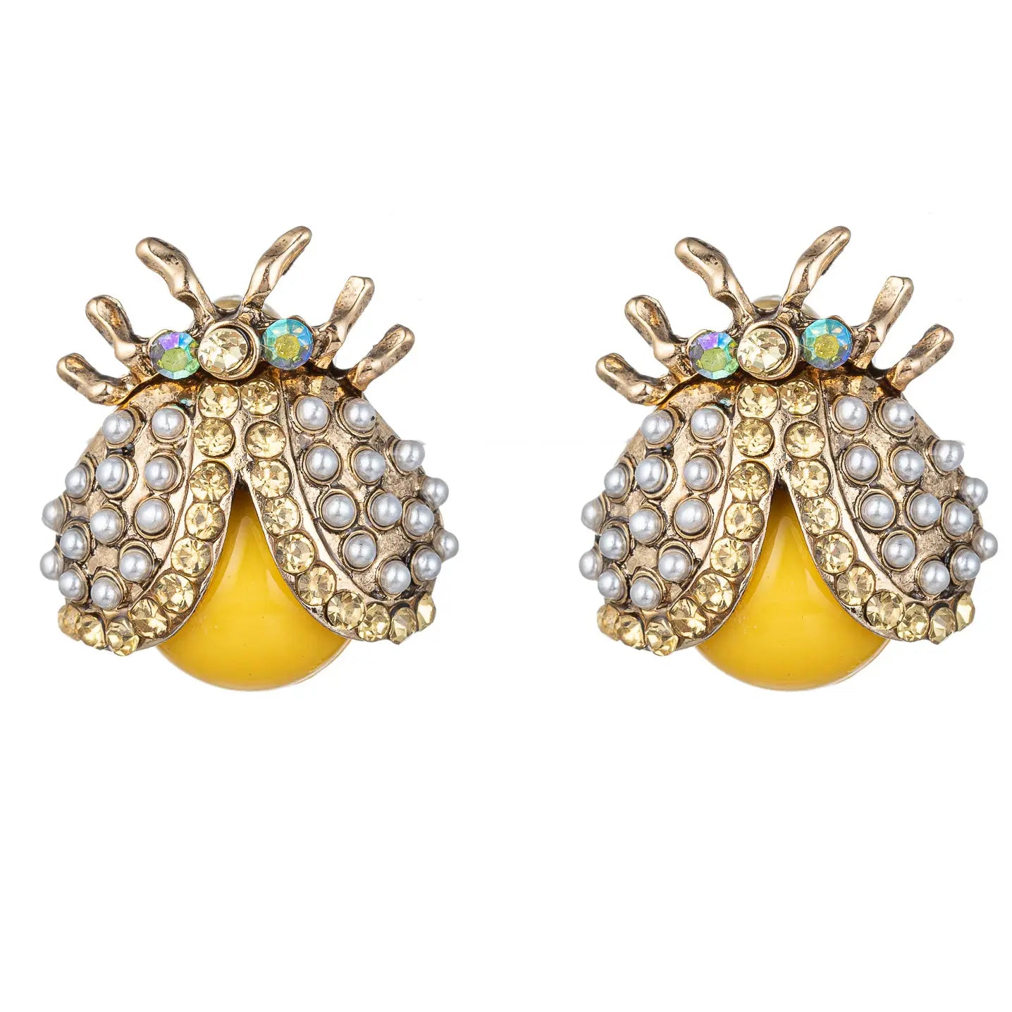 Yellow Beetle Earrings