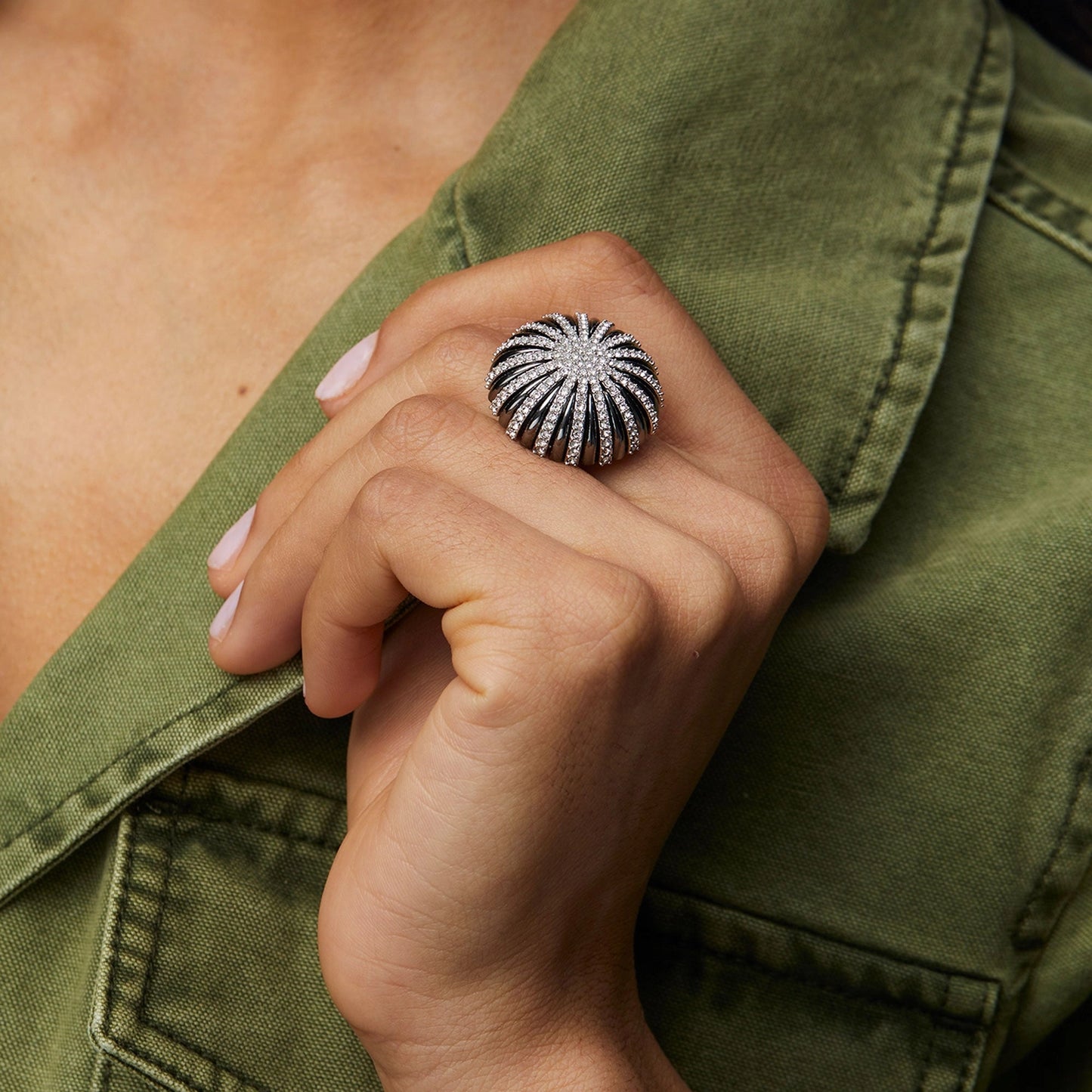 Jet Deco Ring