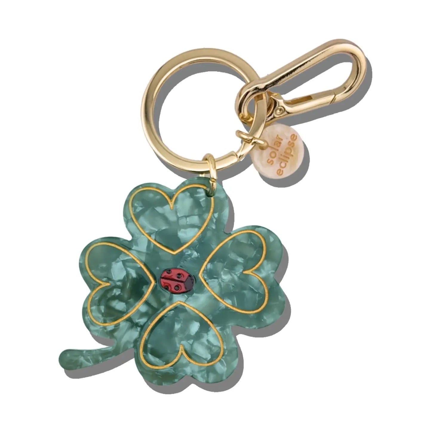 Hand-Painted Clover Bag Charm + Keychain