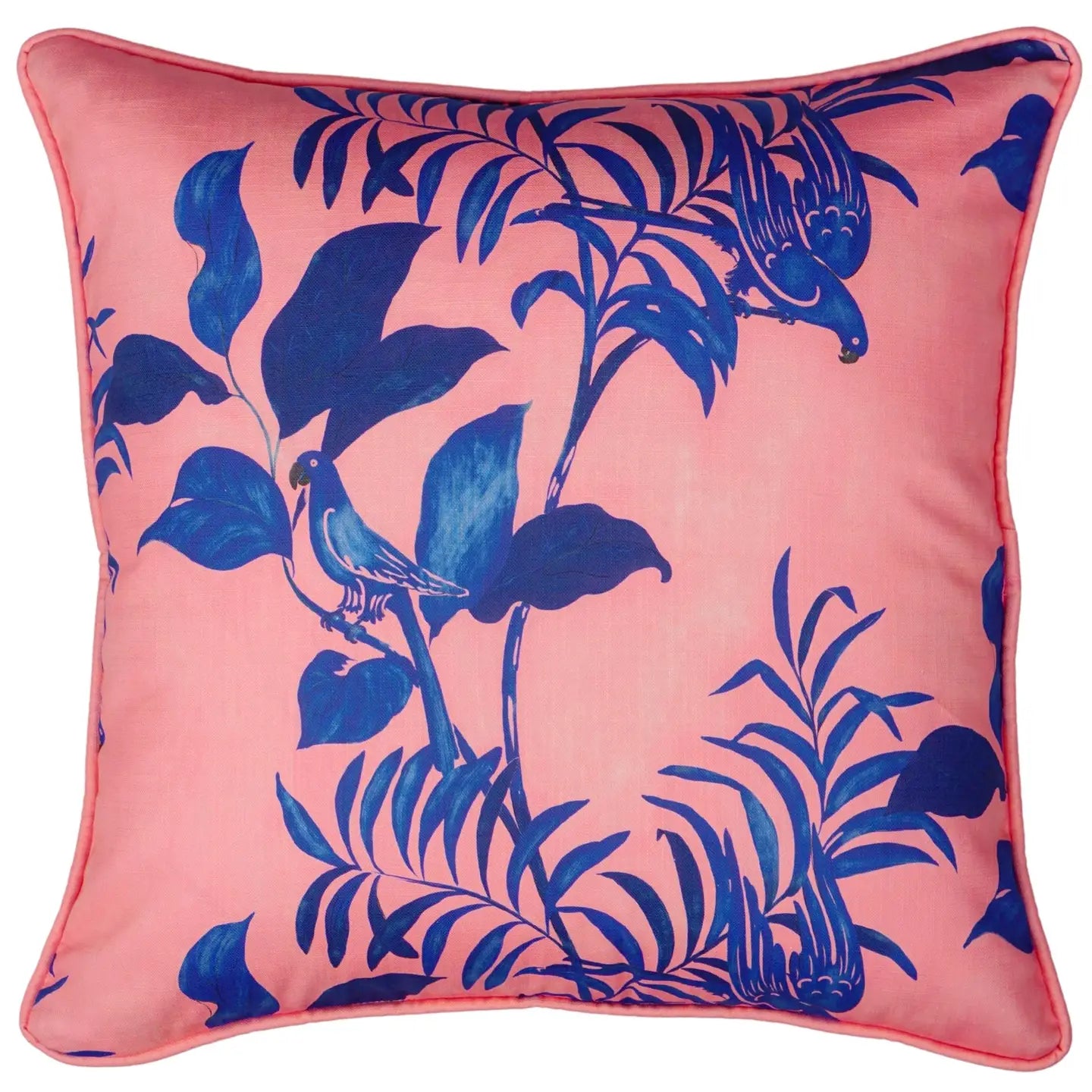 Pink + Blue Paule Marrot Parrots Pillow | Set of 4