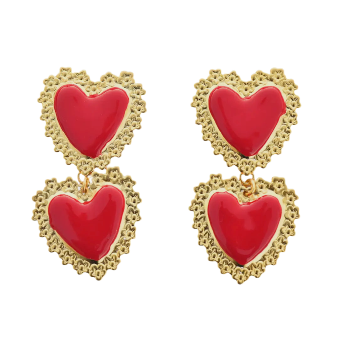 Double Heart Earrings