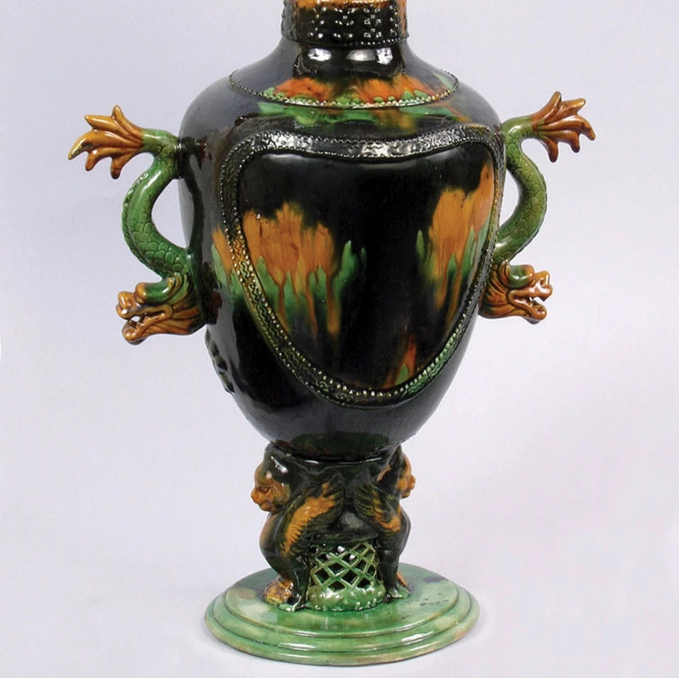 Majolica Dragon Vase