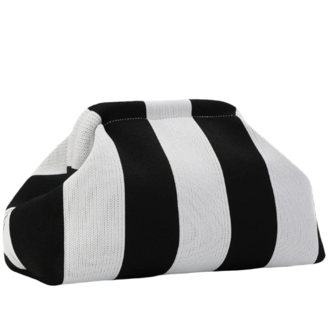 LC Stripes Clutch in Black + White
