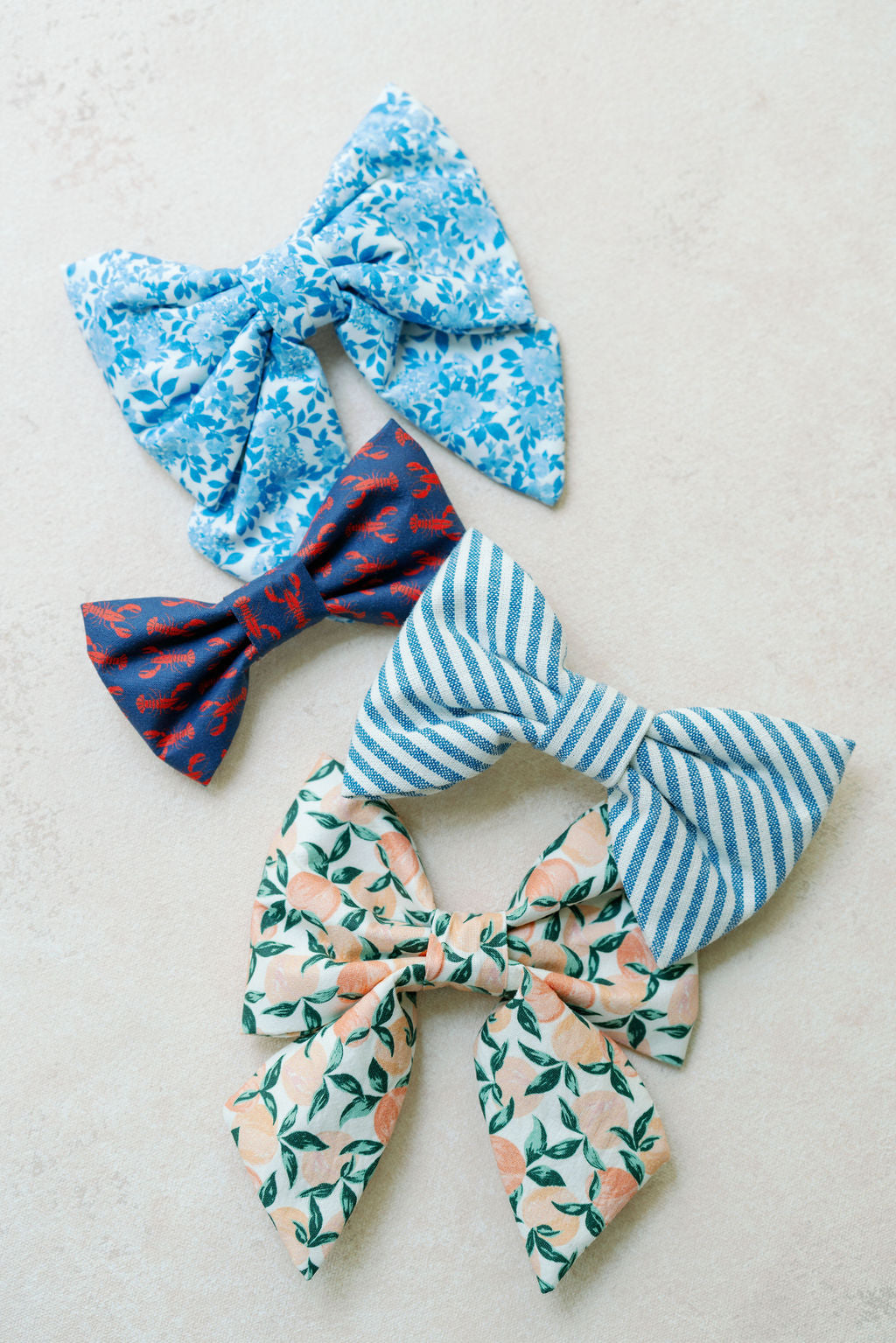 Blue Roses Lady Dog Bow