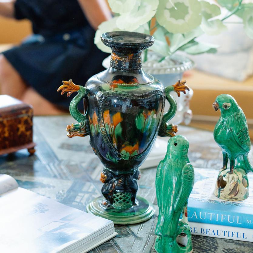 Majolica Dragon Vase