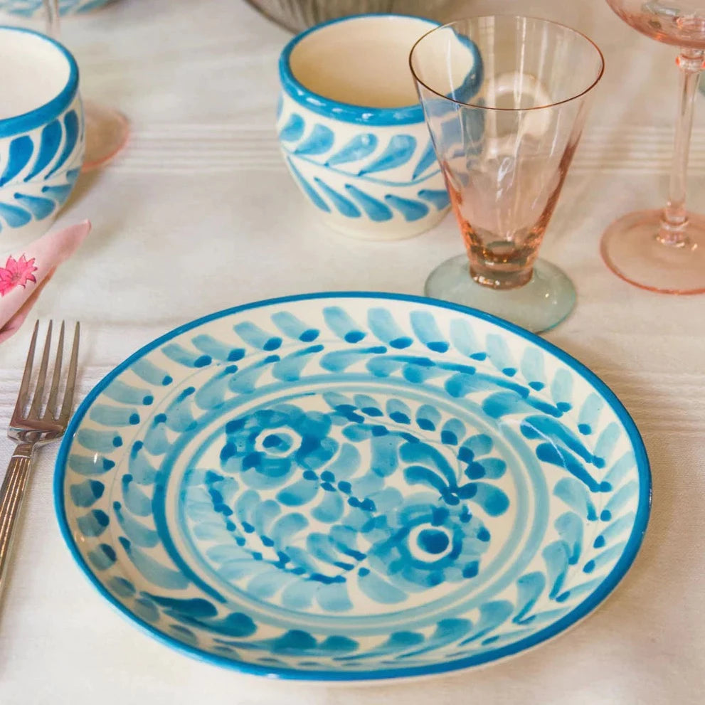 Juanita Turquoise Dos Flores Salad Plate