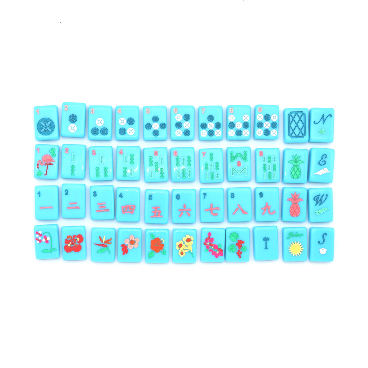 Bright Blue Island Mahjong Tiles