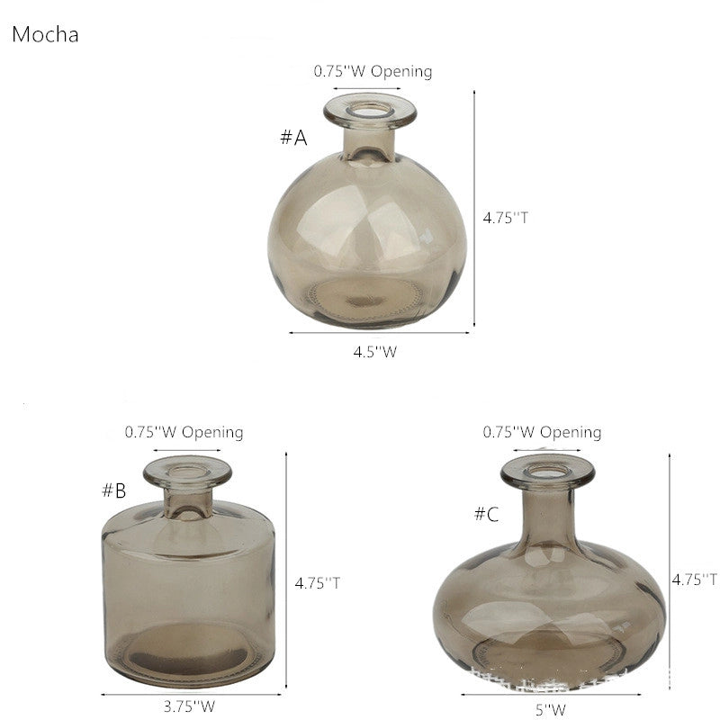 Mocha Glass Bud Vases