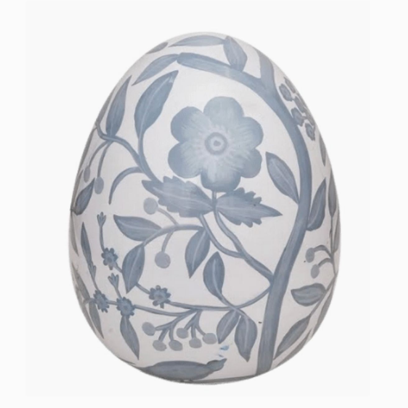 White + Soft Blue Floral Egg