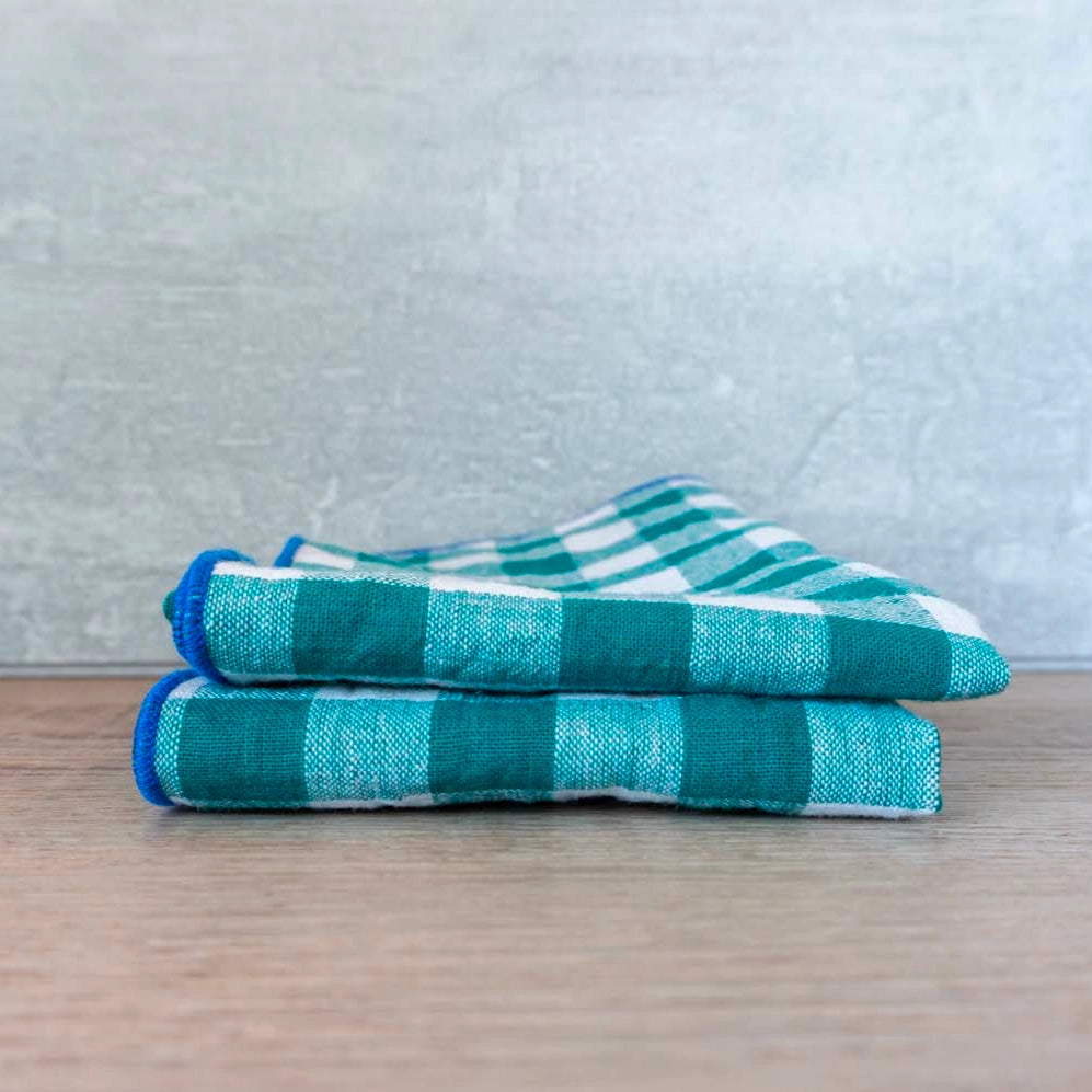 Gingham Cloth Napkins with Trim