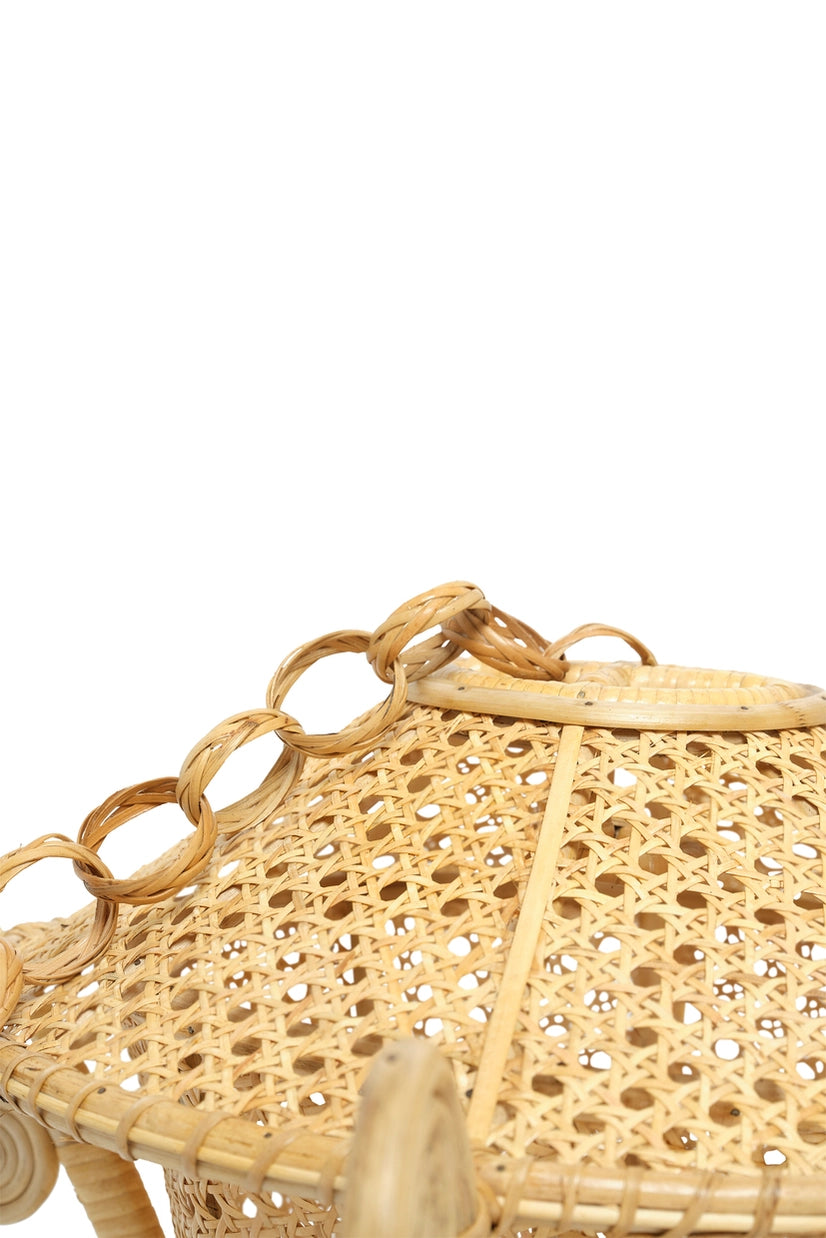Curved Rattan Hanging Lampshade