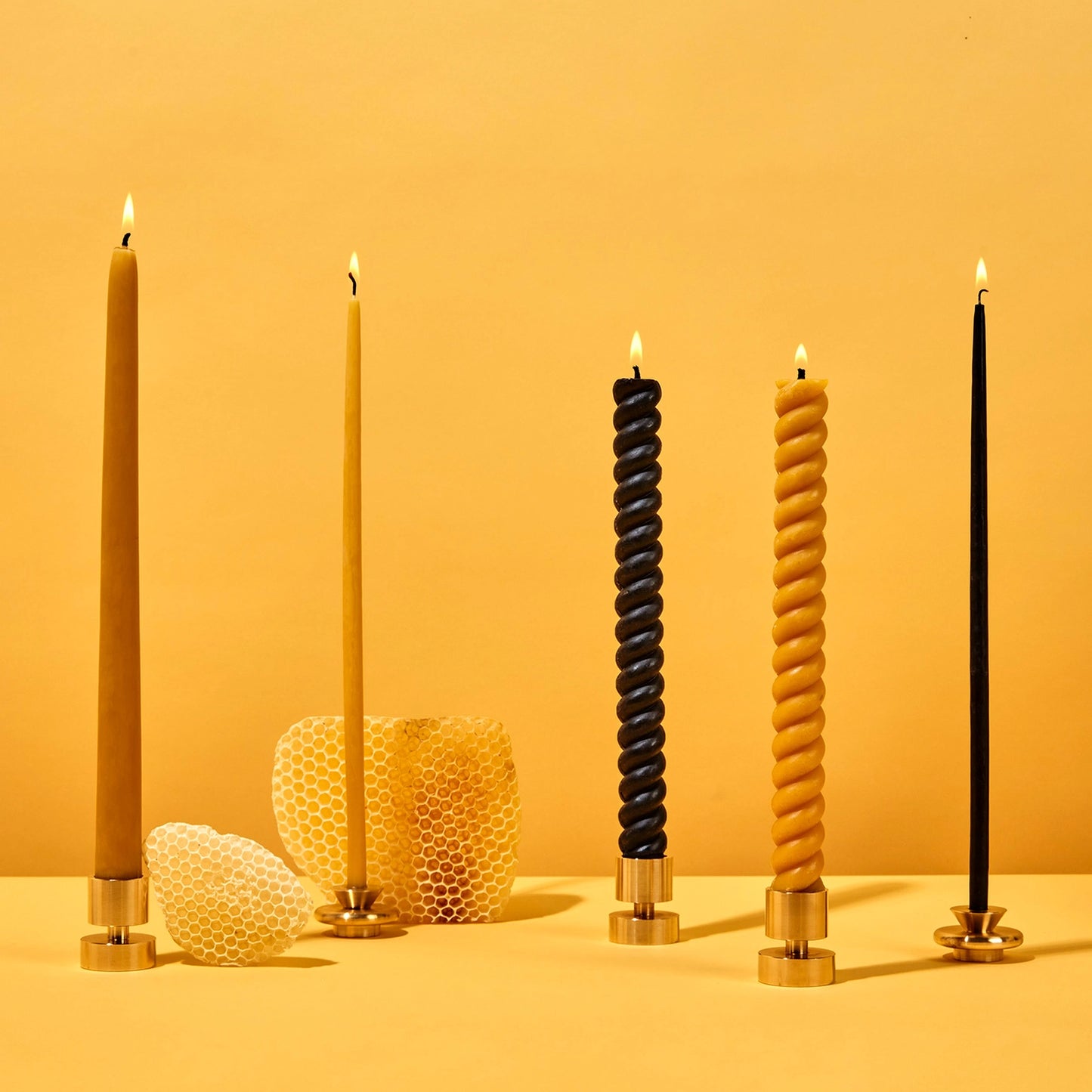 Natural Spiral Beeswax Candles (2 Pack)