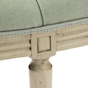 Louis Curve Bench in Sage Linen