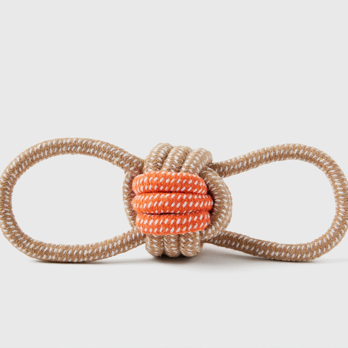 Grey and Orange Double Loop Celtic Knot Rope Toy
