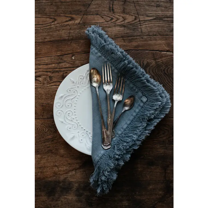 Ocean Grey Artisan Linen Napkin