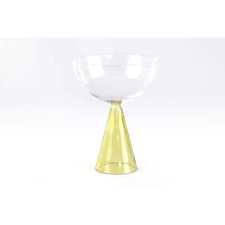 Colorful Handblown Coupe Glasses