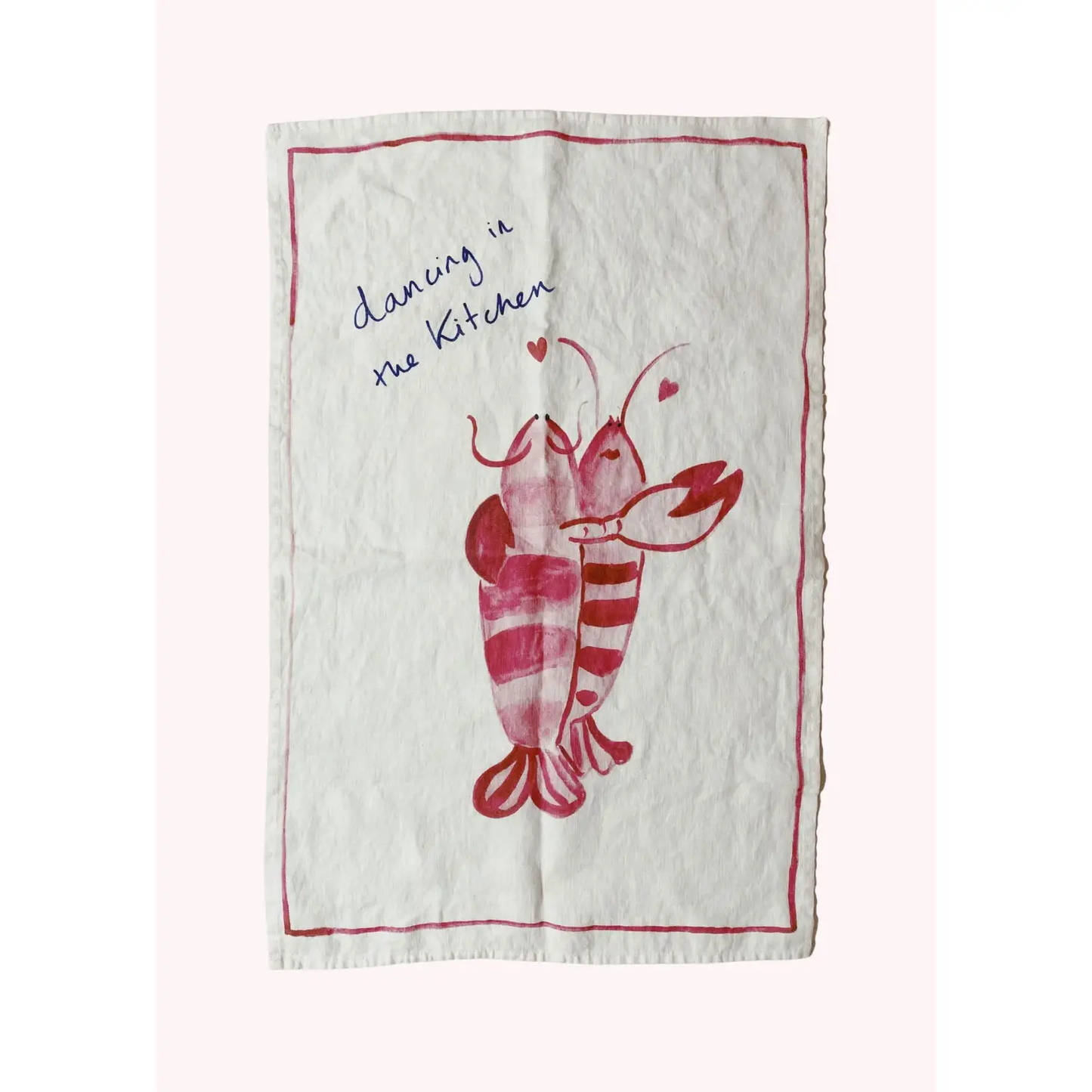 Dancing in the Kitchen Lobster Linen Tea Towel