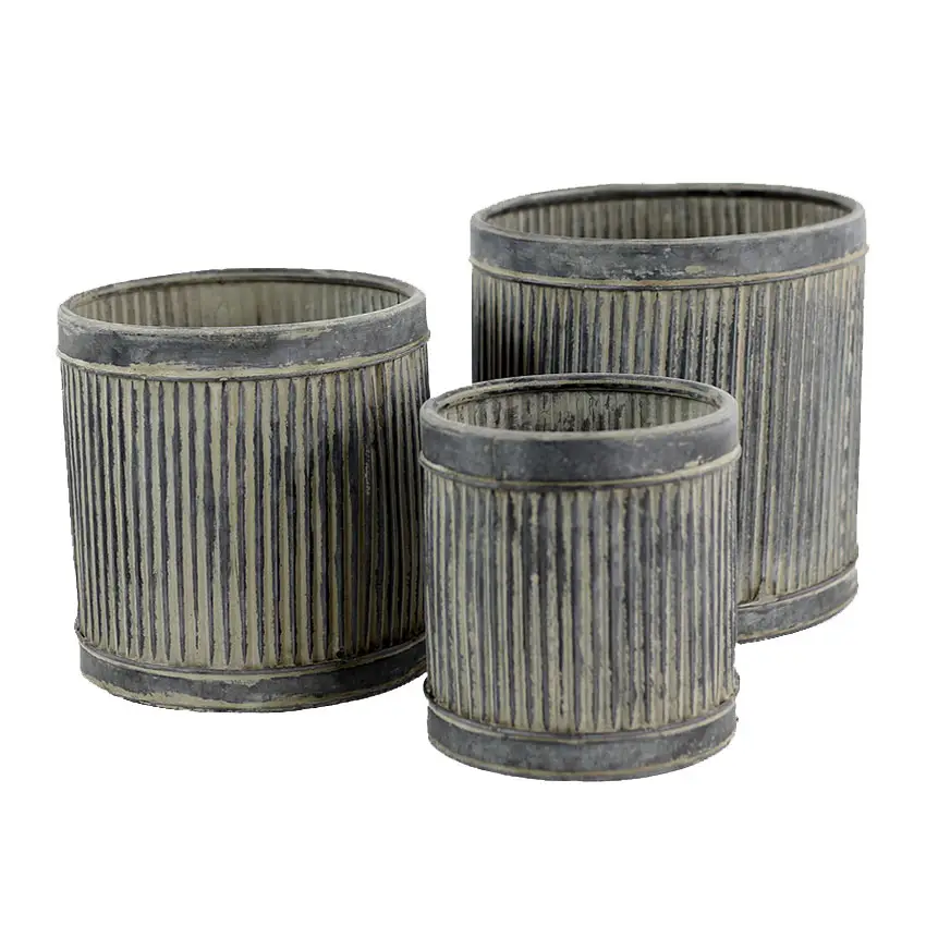 Round Metal Ribber Dolly Planters