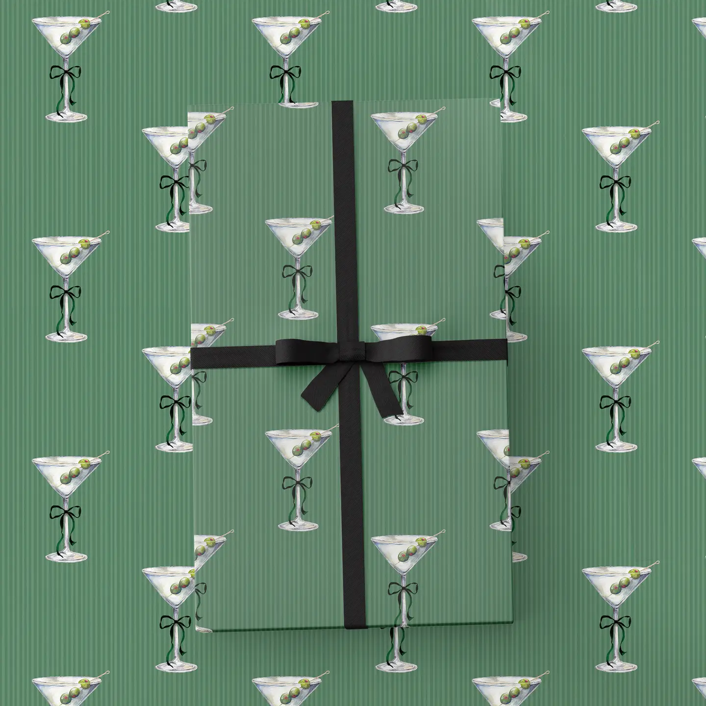 Tini Holiday Martini + Bow Wrapping Paper