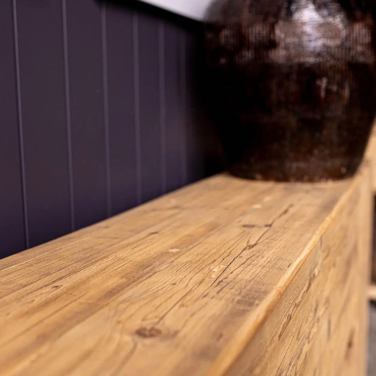 English Beam Reclaimed Elm Wood Console Table