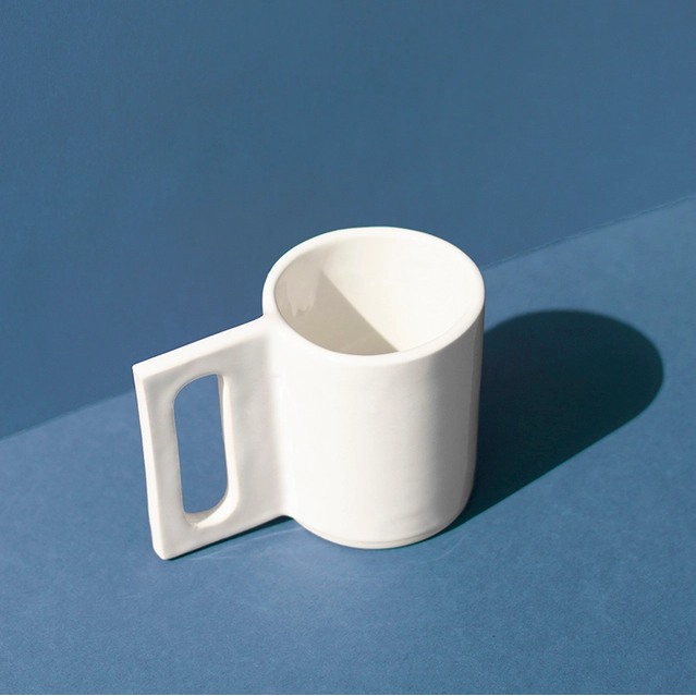 Gloss White Geo Mug