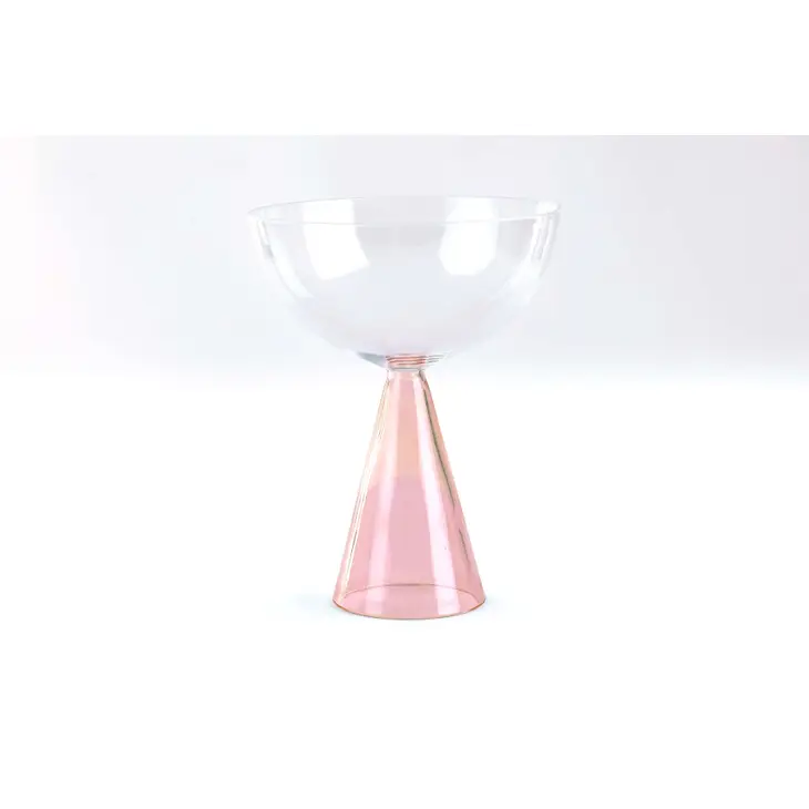 Colorful Handblown Coupe Glasses