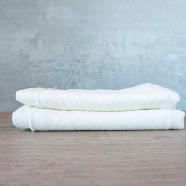 White Linen Napkin with White Trim