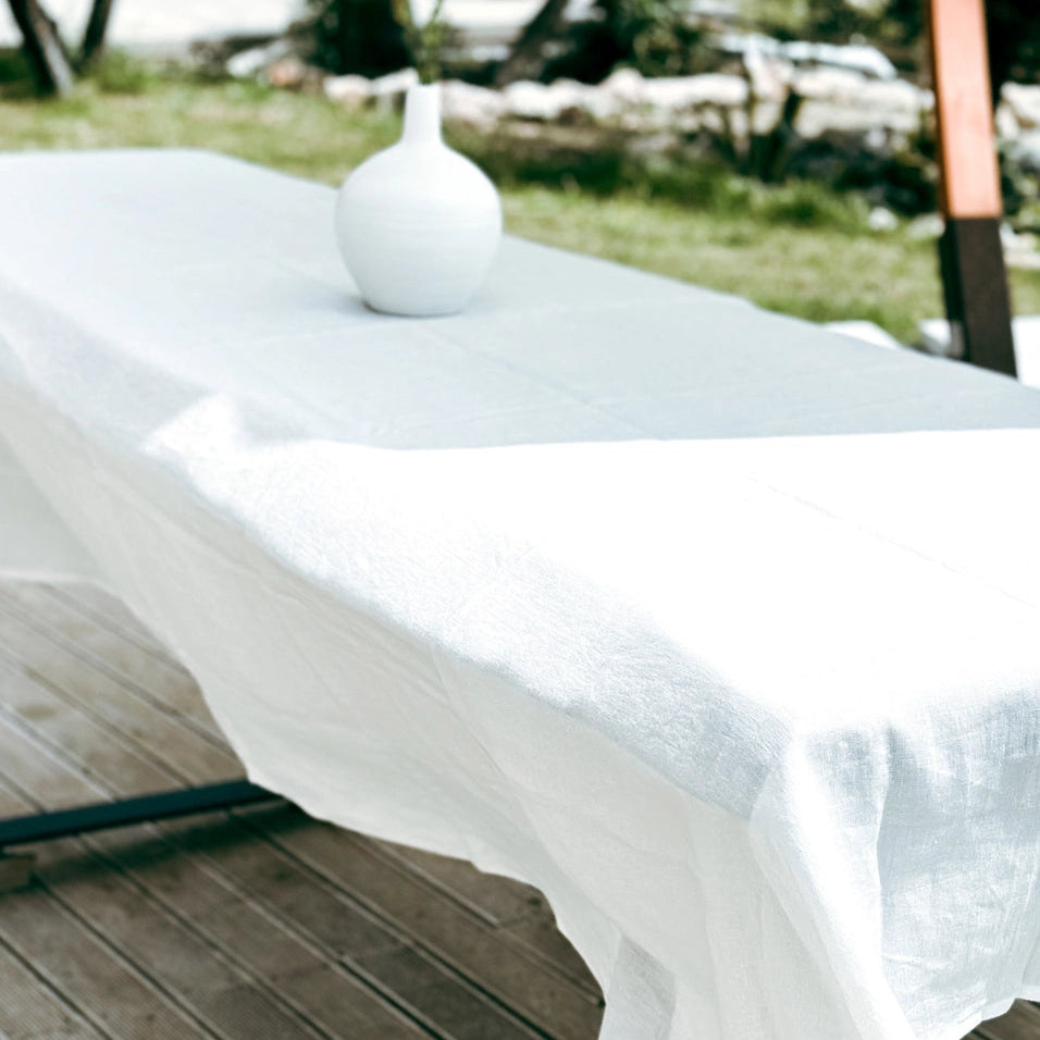 Sky Blue Linen Tablecloth