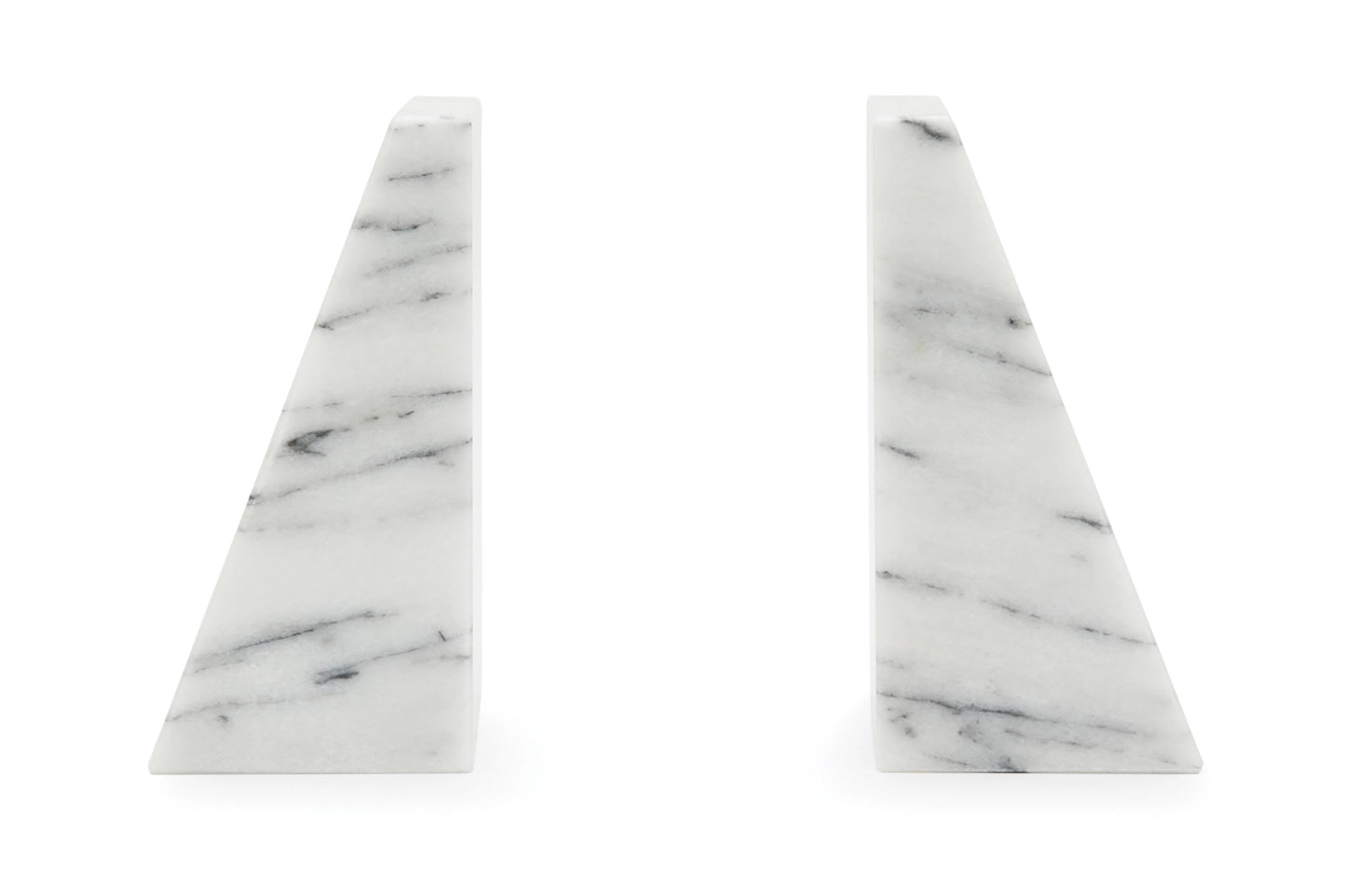 White Marble Triangle Bookend Set