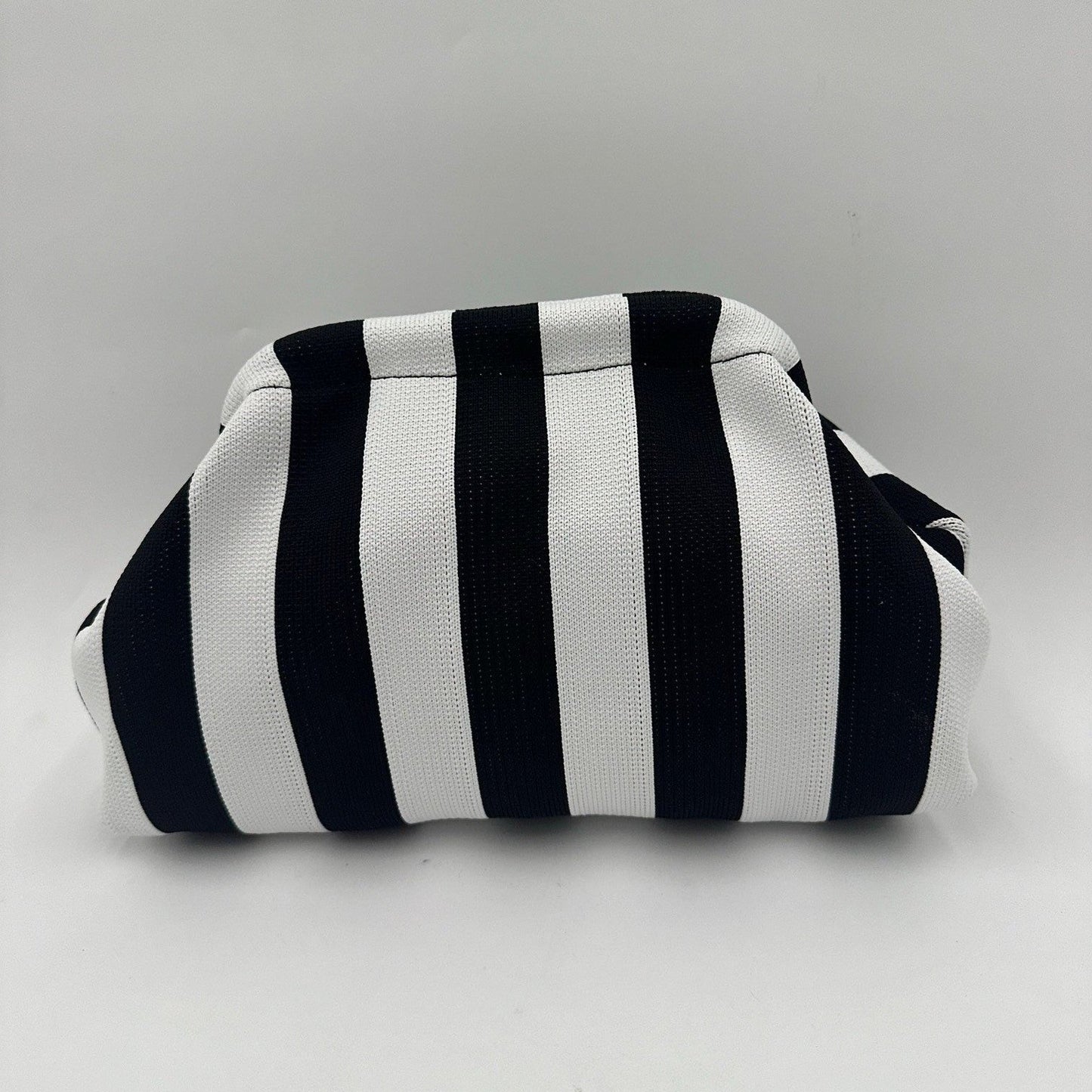 LC Stripes Clutch in Black + White