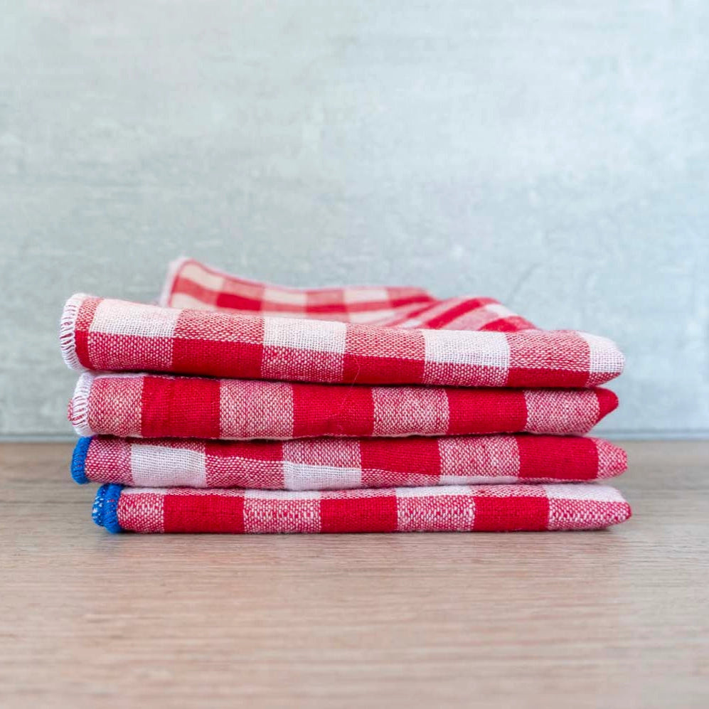 Gingham Cloth Napkins with Trim