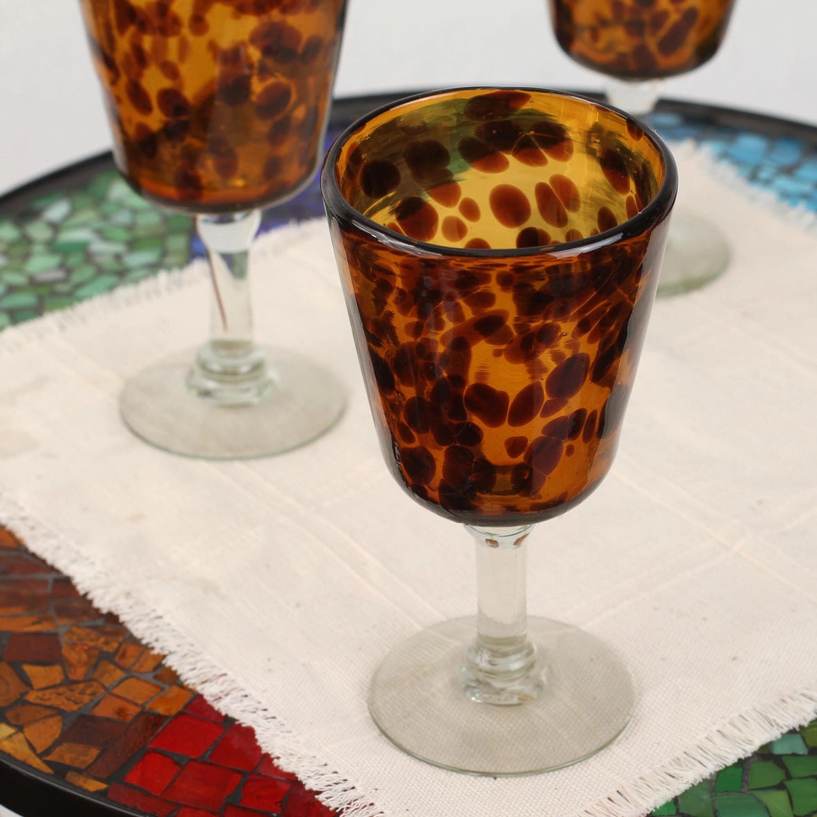 Handmade Tortoise Shell Wine Glasses