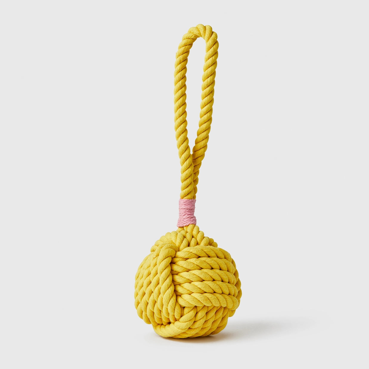 Yellow Celtic Knot with Pink Tie Rope Toy