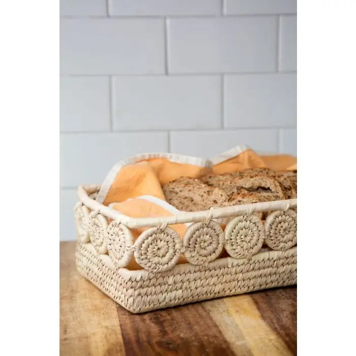 Palm Medallion Bread Basket