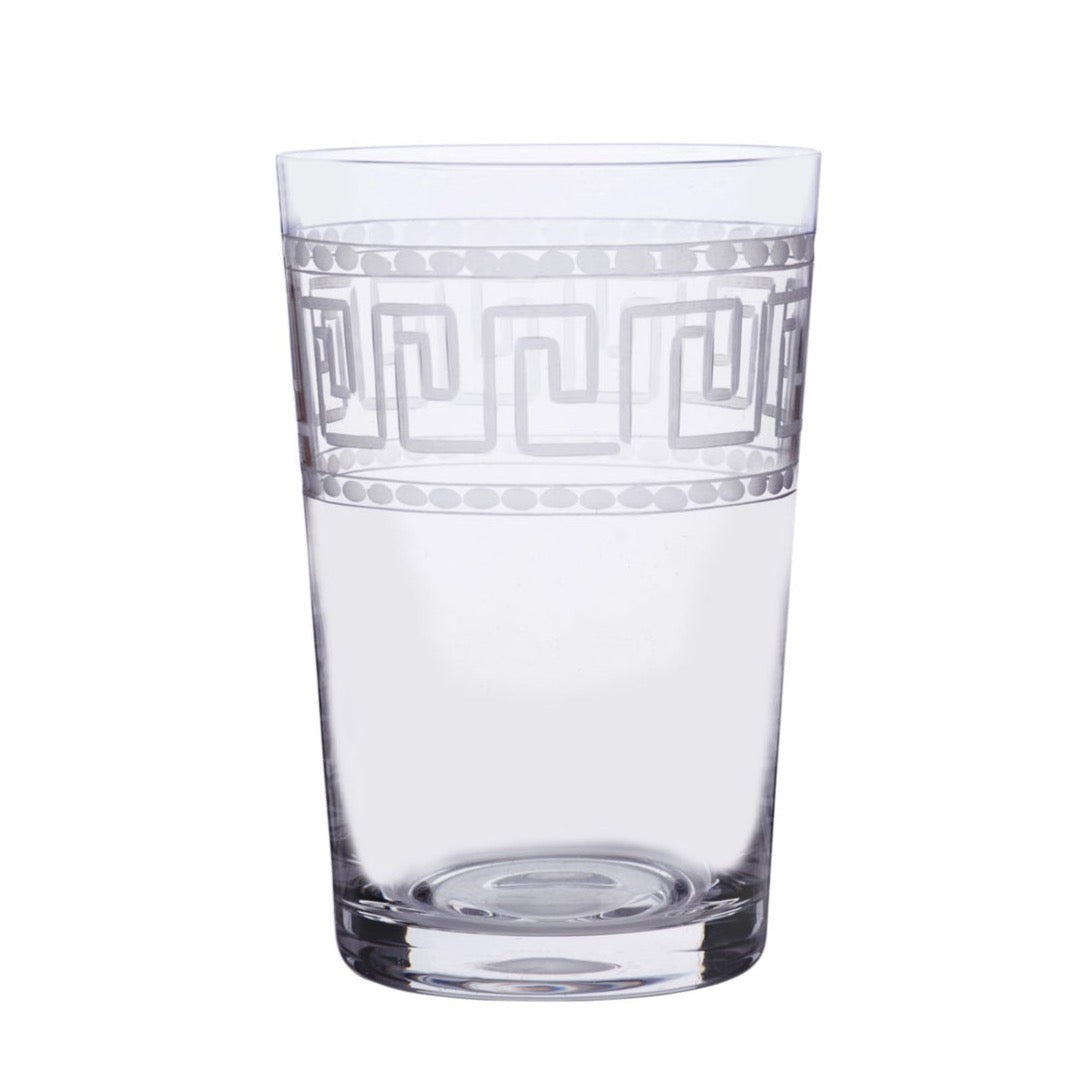 Crystal Tumblers with Greek Key Design | Set of 2