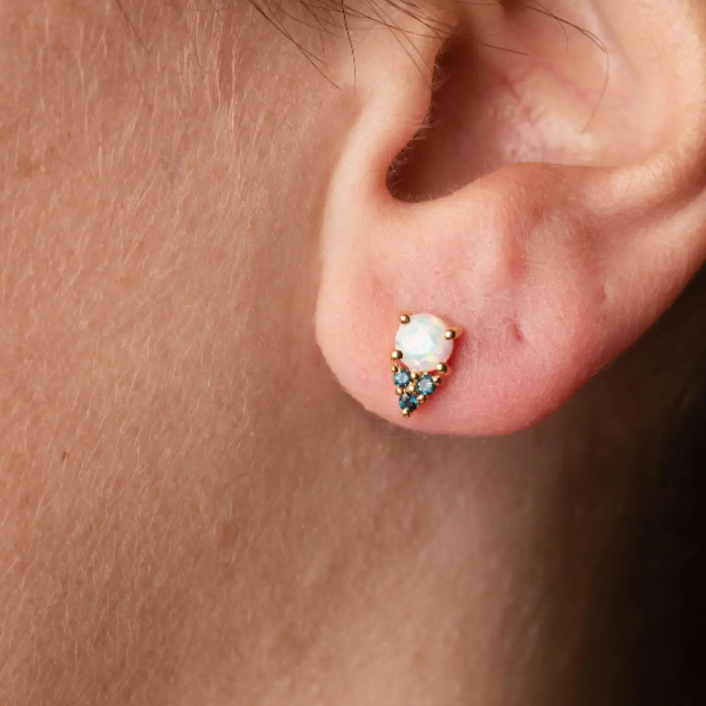 Opal + London Blue Topaz Doublet Studs