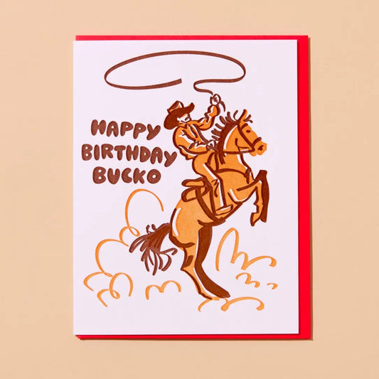 Happy Birthday Bucko Letterpress Birthday Card