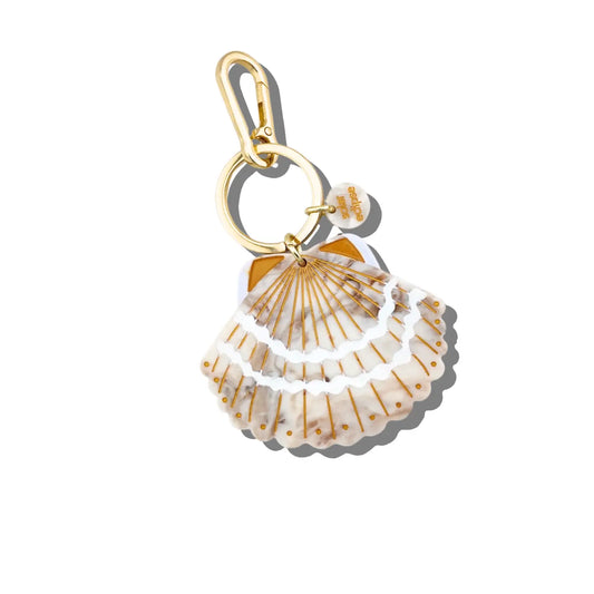 Hand-Painted Seashell Bag Charm + Keychain