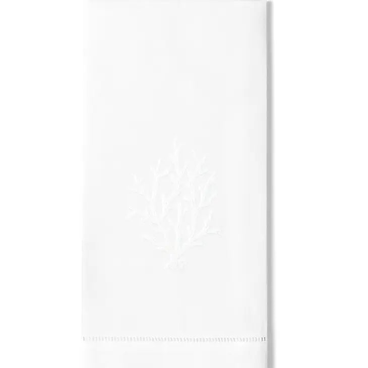 Coral Knot White Hand Towel