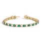 Lab Grown White Sapphire and Green Emerald Alternating Tennis Bracelet