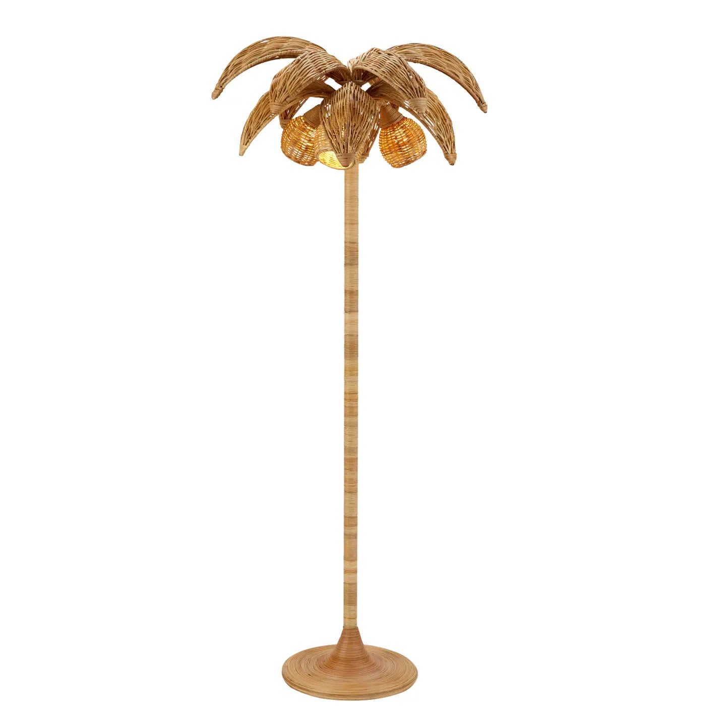 Rattan Palm Tree Floor Lamp