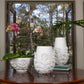 White Leaves Greco Short Vase