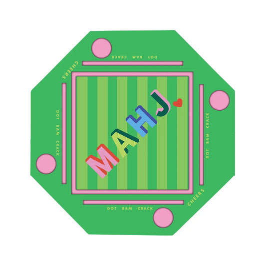 Pink + Green Floating Mahjong Tile Mat